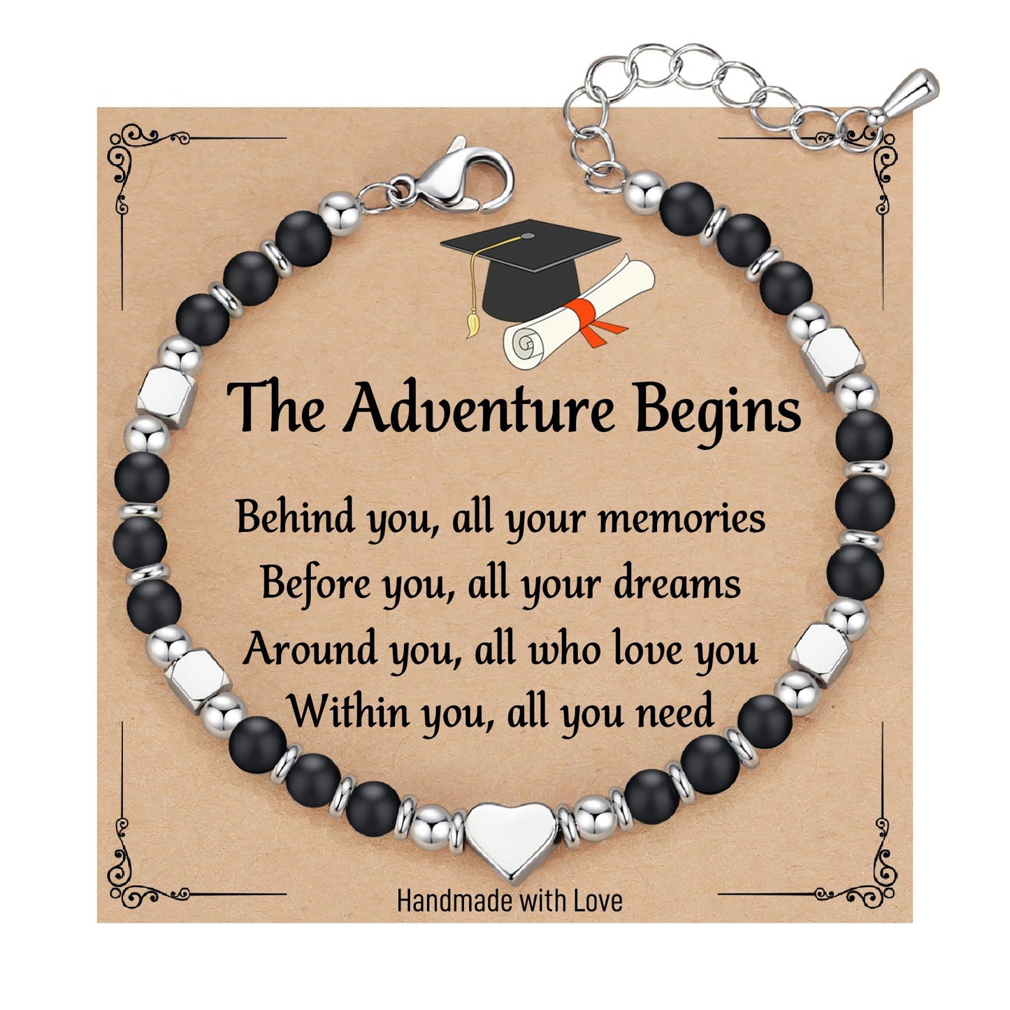 Fashion Heart Shaped Crystal Beaded Stainless Steel Bracelet for Women