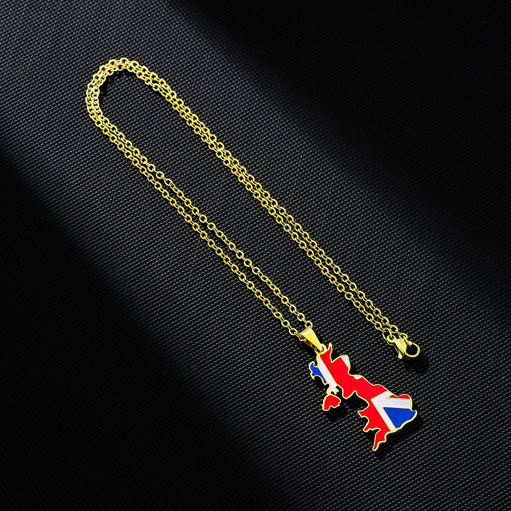 Collar Minimalista con Colgante Geométrico de Acero Inoxidable con Dije de Acero de Titanio y Acabado Bañado para Uso Unisex