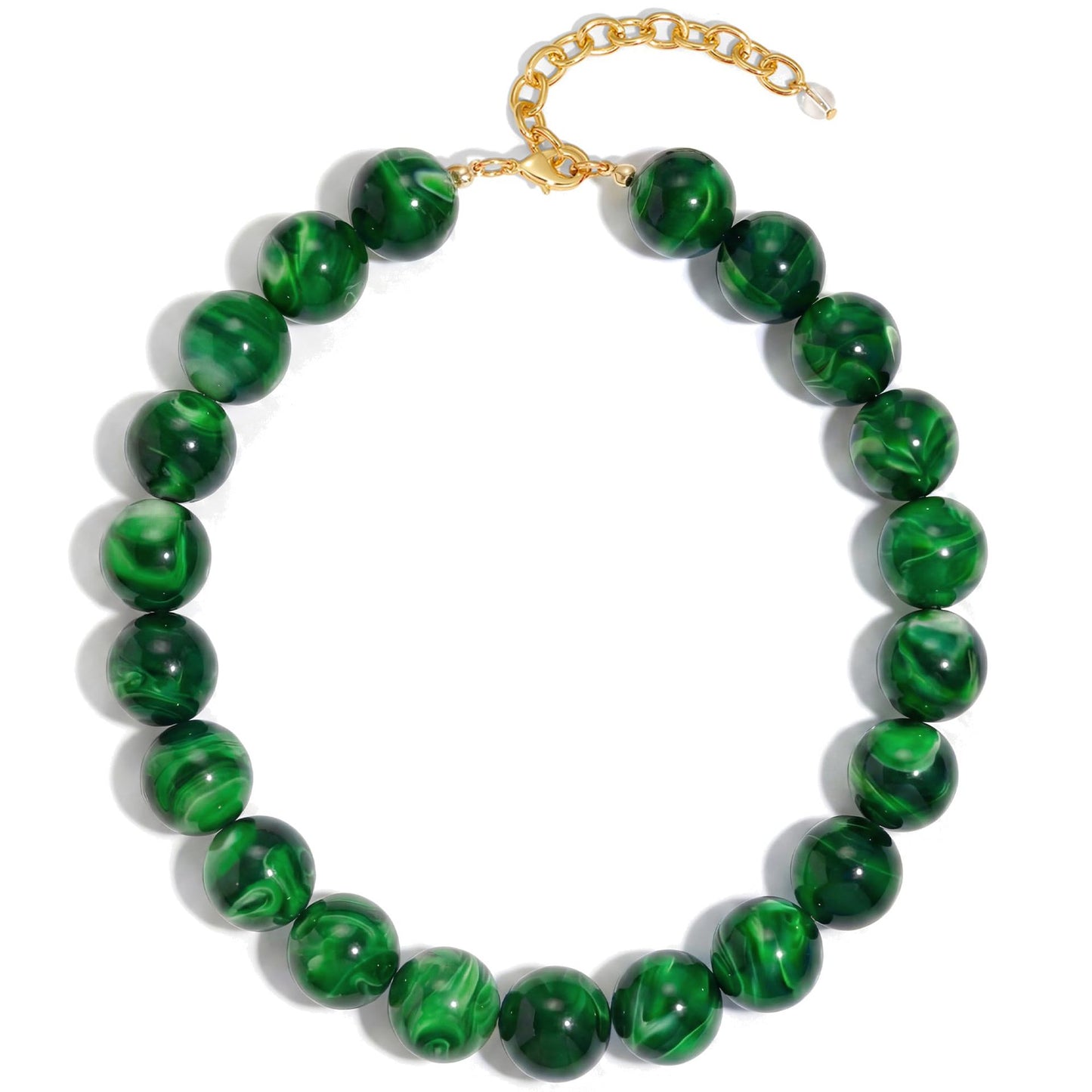Casual Round Acrylic Bead Necklace Polished Ball Chain Women's Fashion Choker