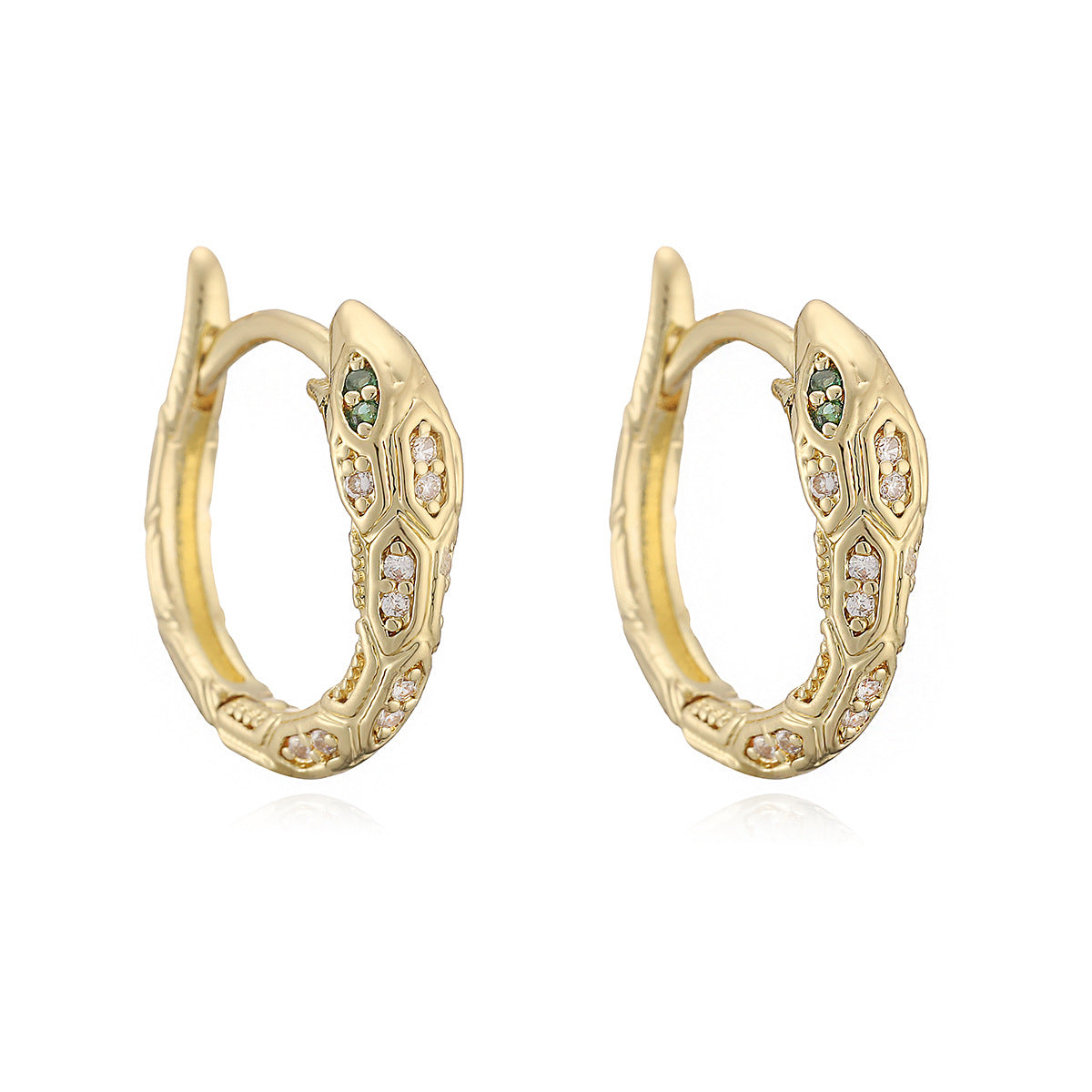 Minimalist Bohemian 18K Gold Plated Brass Geometric Cubic Zirconia Earrings for Women