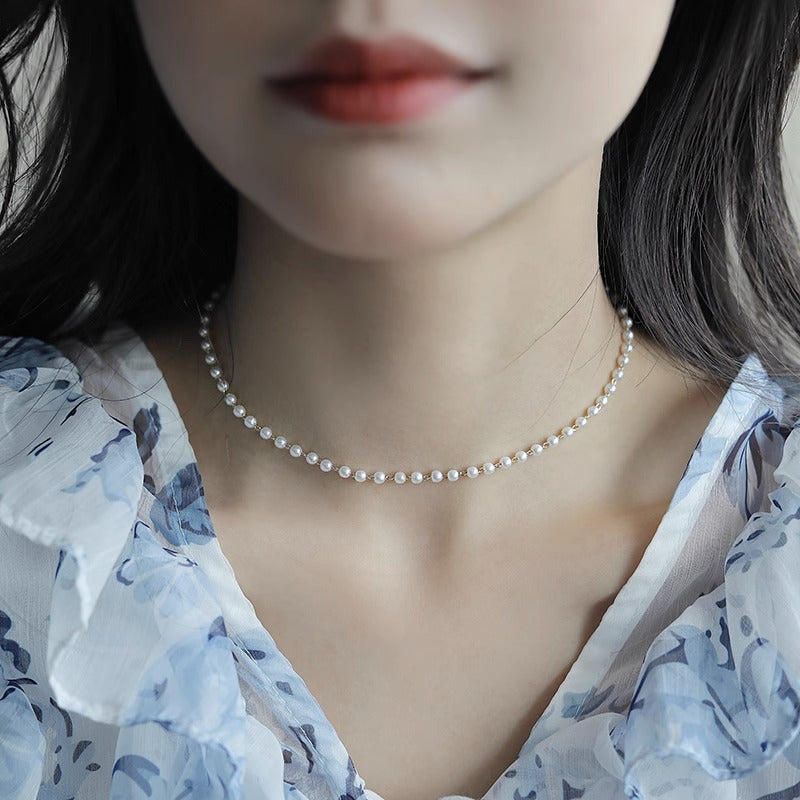 Minimalist French-Style Titanium Steel Clavicle Necklace with Irregular Pendant for Women