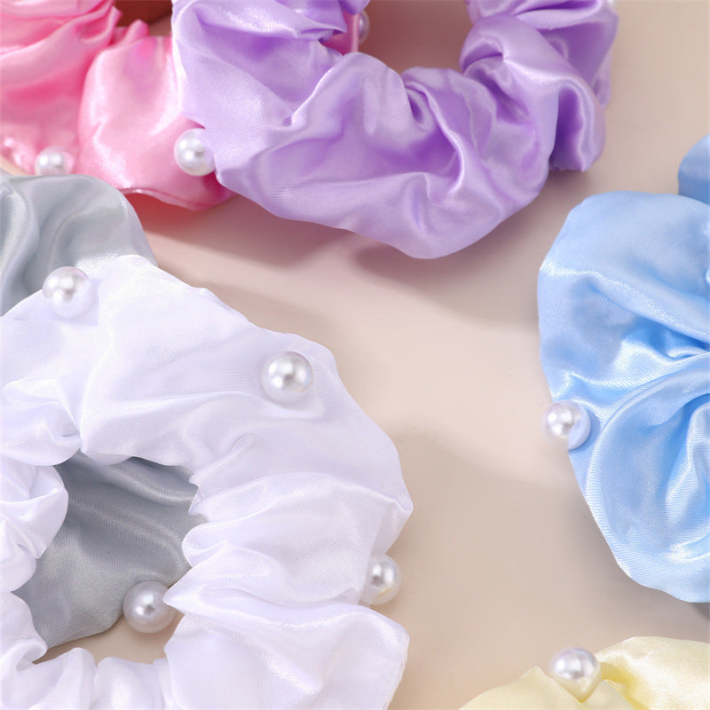 Minimalist Cartoon Character Fabric Scrunchie for Hair Ponytail in Princess Style with Macaron Color Accents