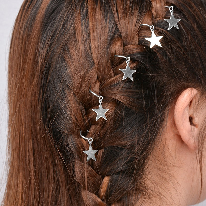 Streetwear Plated Alloy Star Leaf Cross Hair Accessories for Women