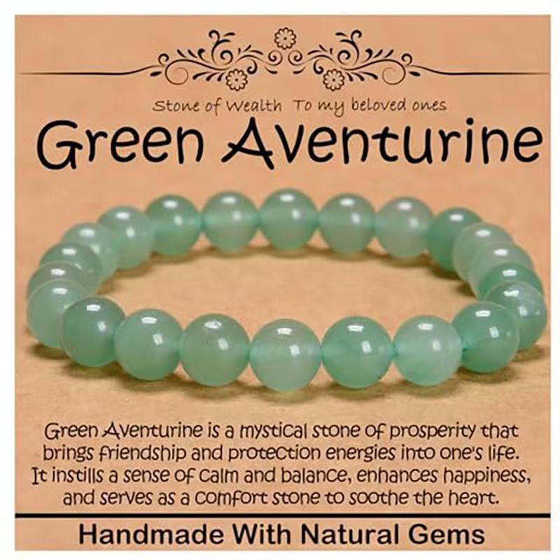 Minimalist Natural Stone Beaded Bracelet Unisex Geometric Round Handmade Jewelry Gift