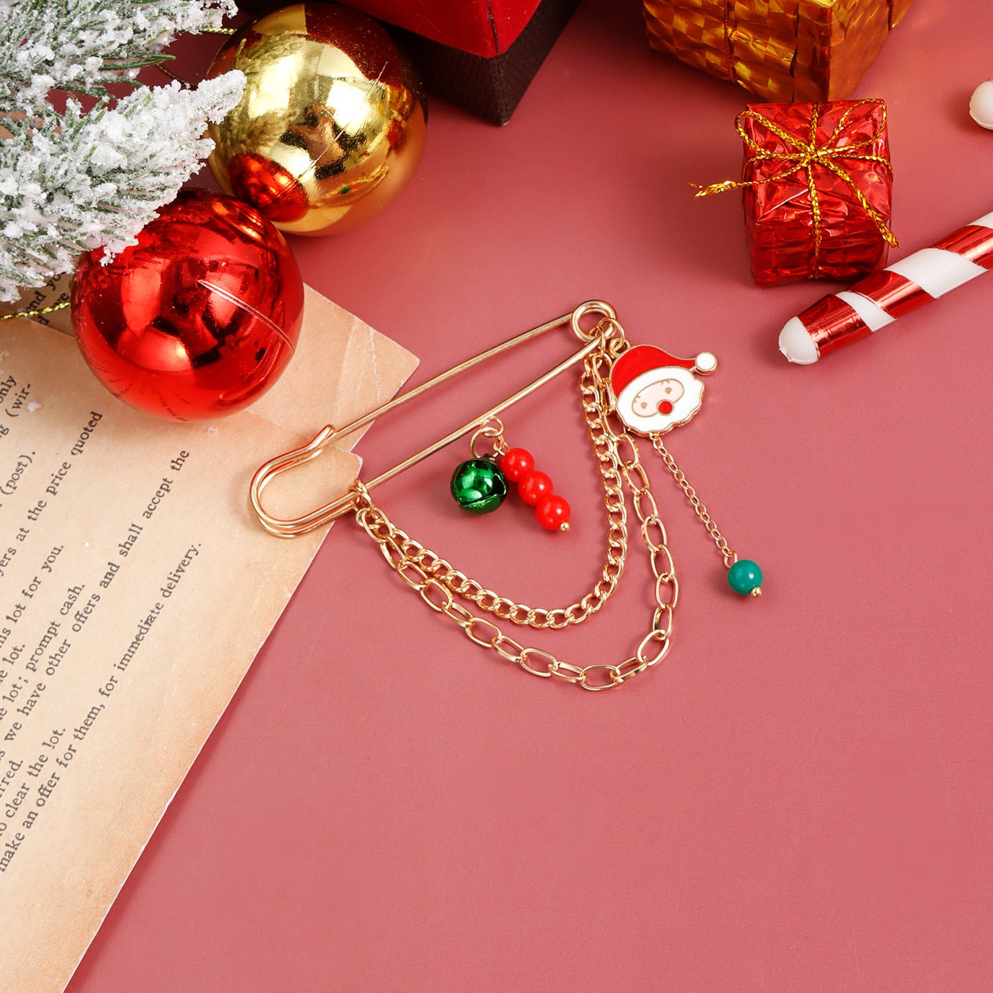 Broche Original de Aleación con Diseño Geométrico de Motivos de Copo de Nieve y Estrella para Mujer, Pin Decorativo de Navidad para Fiestas
