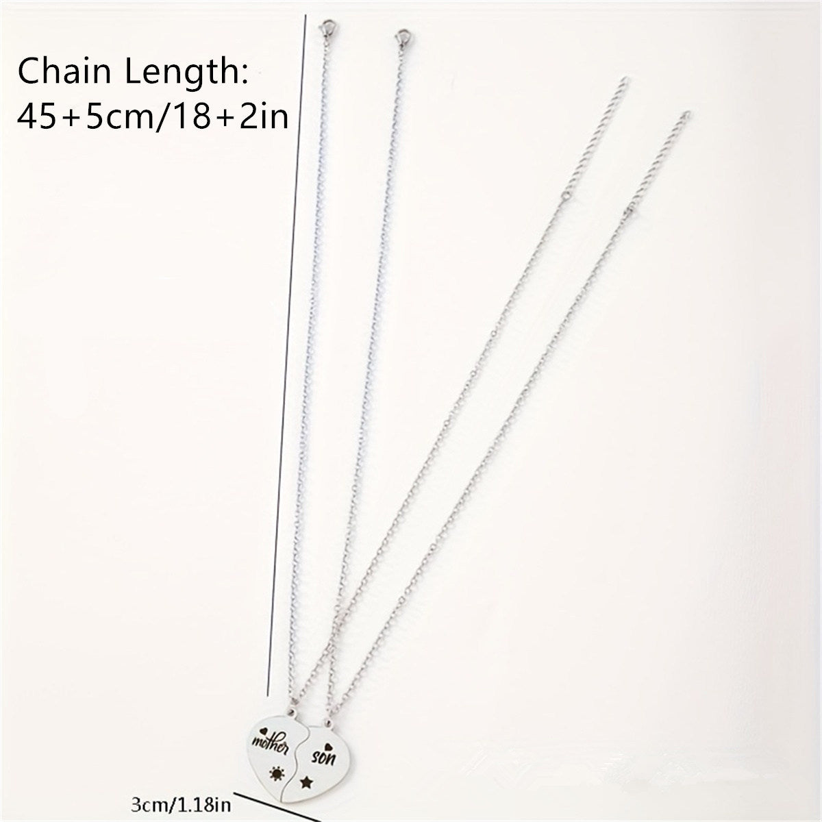 Collana Minimalista a Cuore in Acciaio Inossidabile con Ciondolo in Acciaio al Titanio e Finitura Placcata per Madri e Figli