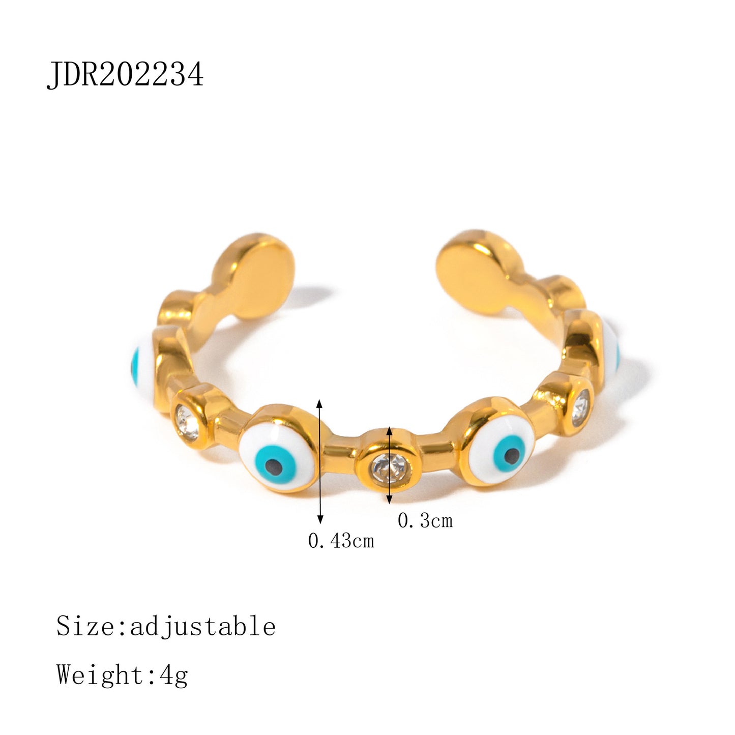 Anello da donna in acciaio al titanio con occhio di demone geometrico, placcato, gioiello di moda in acciaio inossidabile ipoallergenico