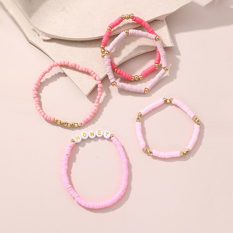 Set di cavigliere per bambini con farfalla a cuore dallo stile chic, labbra rosse, pendente in resina e accento a stella