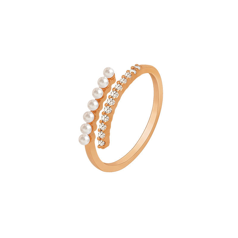 Original Design Geometric Copper Gold-Plated Ring for Women with Irregular Shape and Minimalist Band