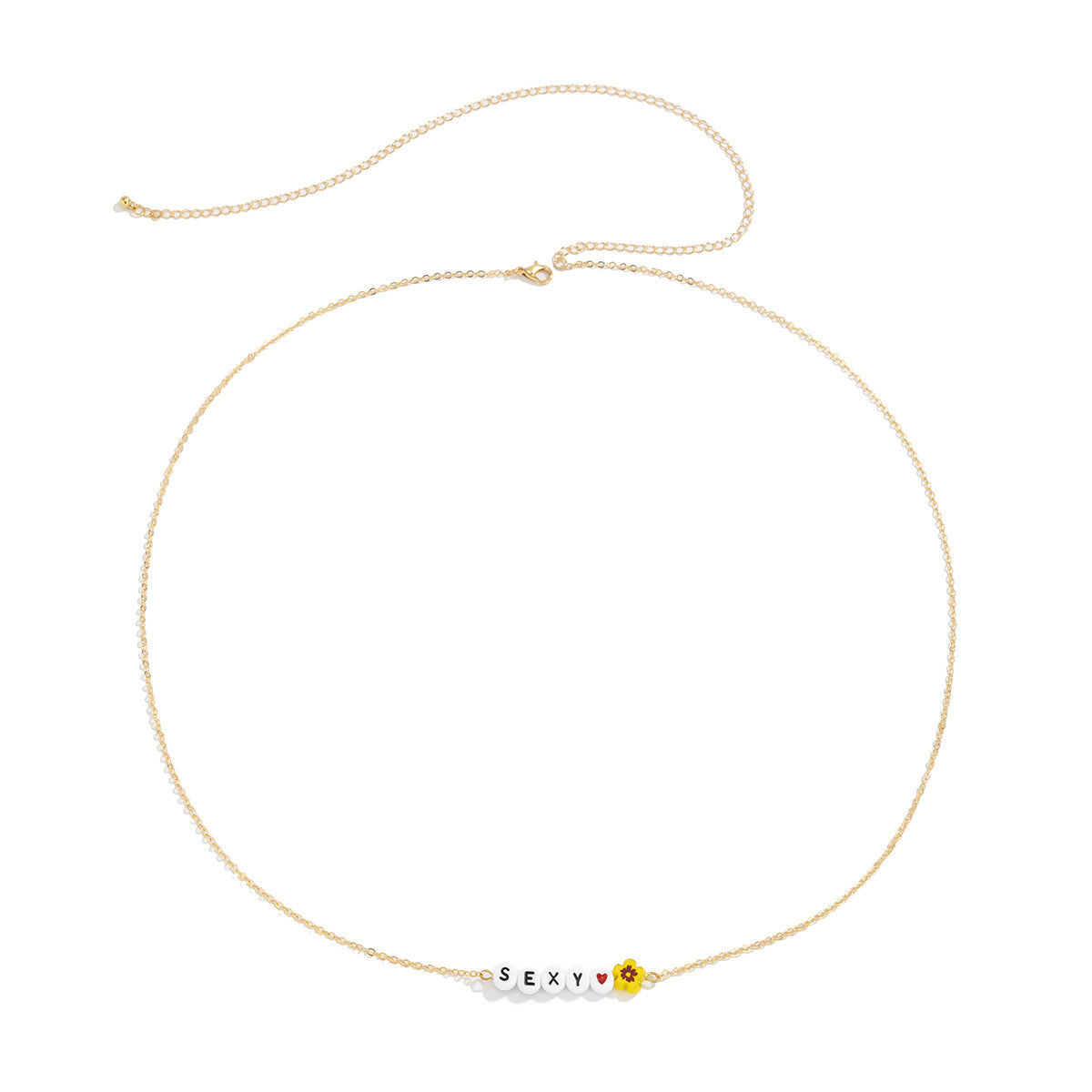 Minimalist Acrylic Floral Letter Body Chain for Women
