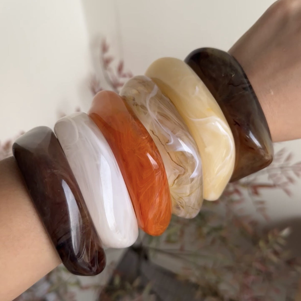 Irregular Geometric Translucent Acrylic Bracelet