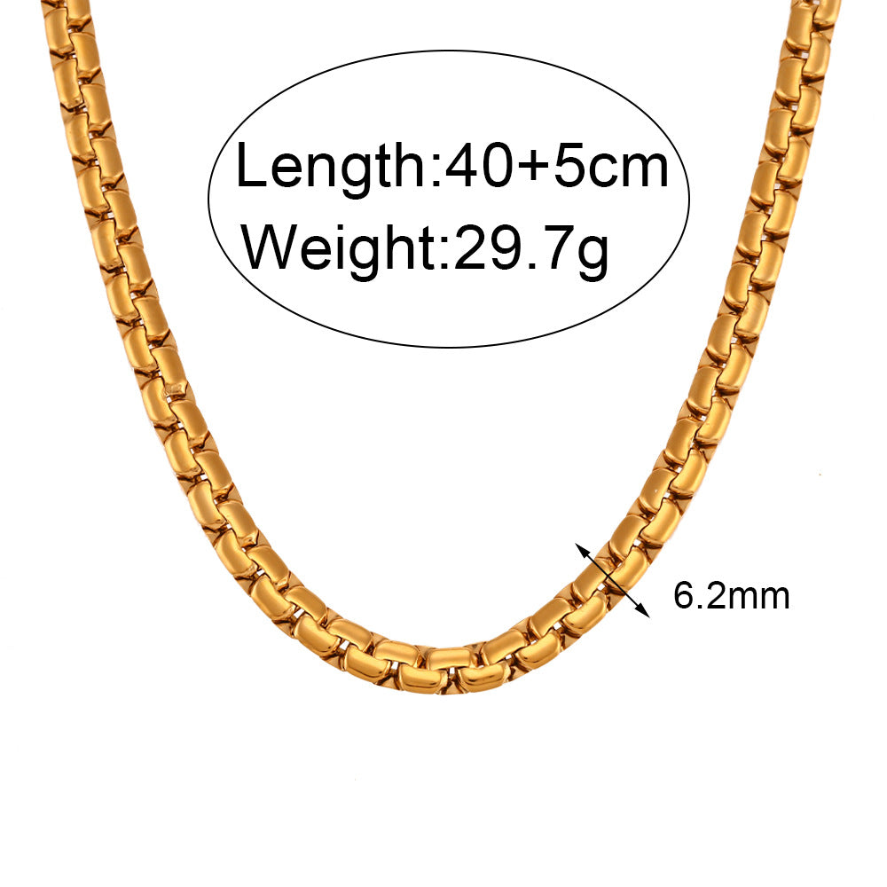 Collana da donna a clavicola in acciaio inossidabile con finitura placcata, dal design geometrico minimalista retrò