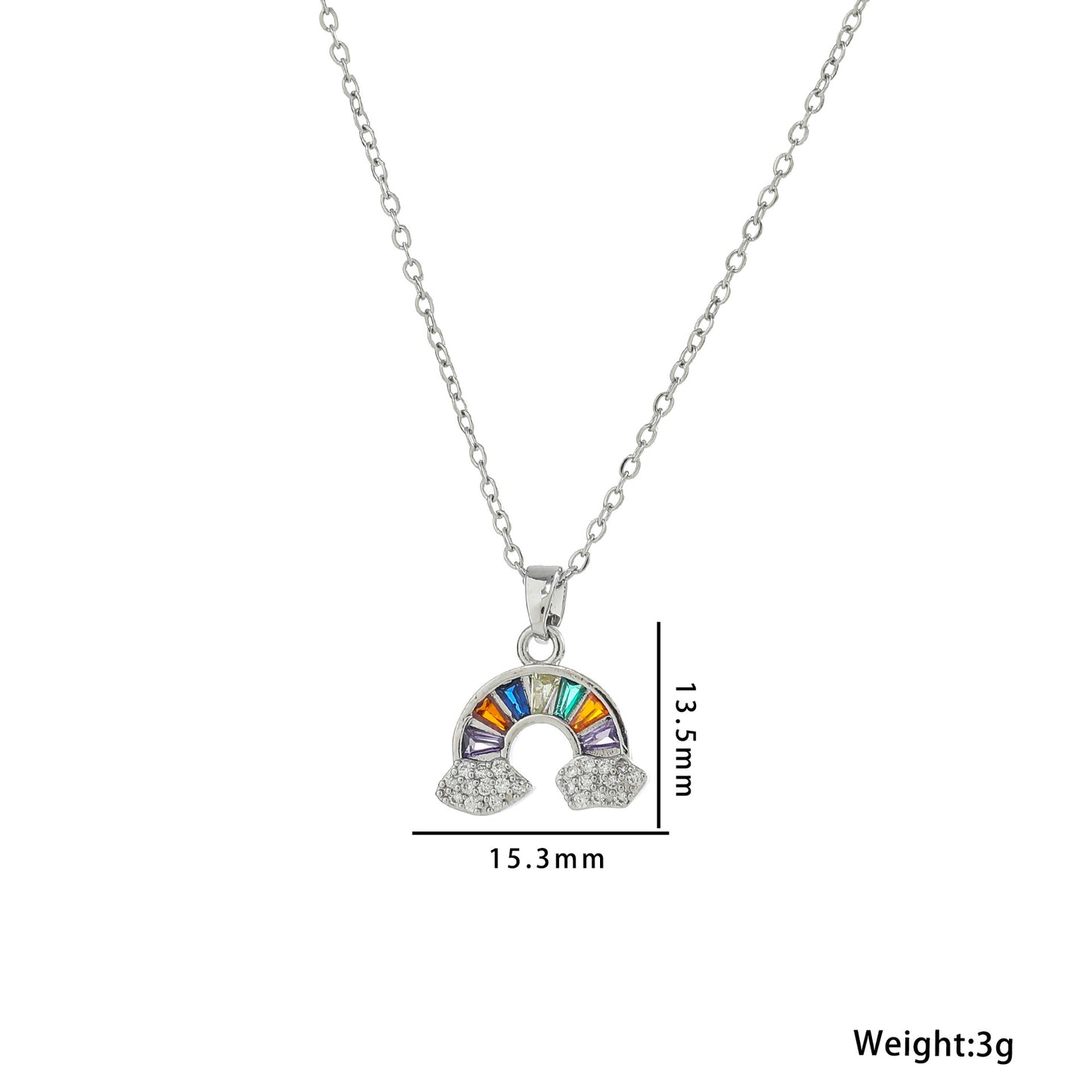 Collana da donna in acciaio al titanio a forma di nuvola minimalista con intarsio di strass e design a catena O