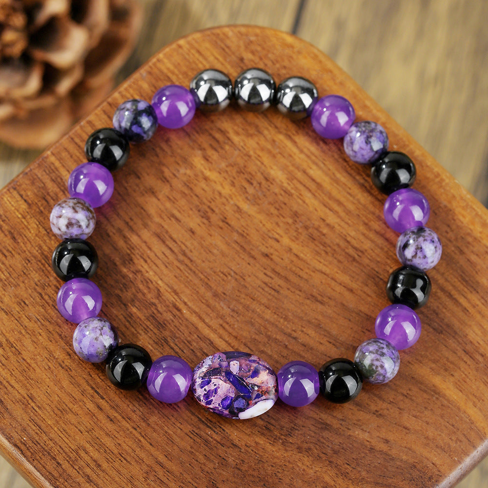 Round Agate Beaded Bracelet