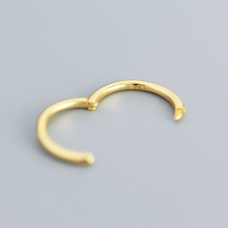 Orecchini a Cerchio da Donna Placcati Rotondi Geometrici in Argento Sterling 925 Dolce