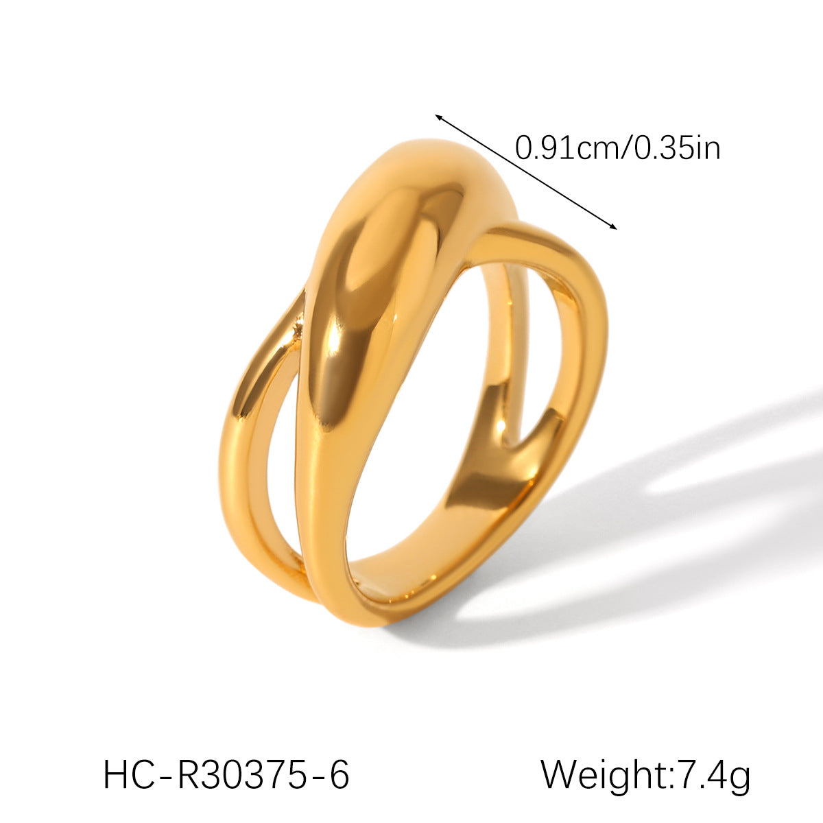 Anello in Acciaio Inossidabile Geometrico Minimalista Traforato da Donna con Forma a Cuore e Finitura Lucida