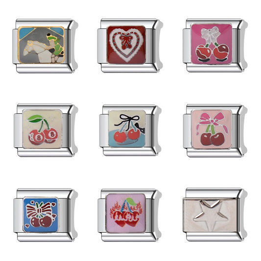 Sweet Plated Stainless Steel Heart Charm Bar for Women