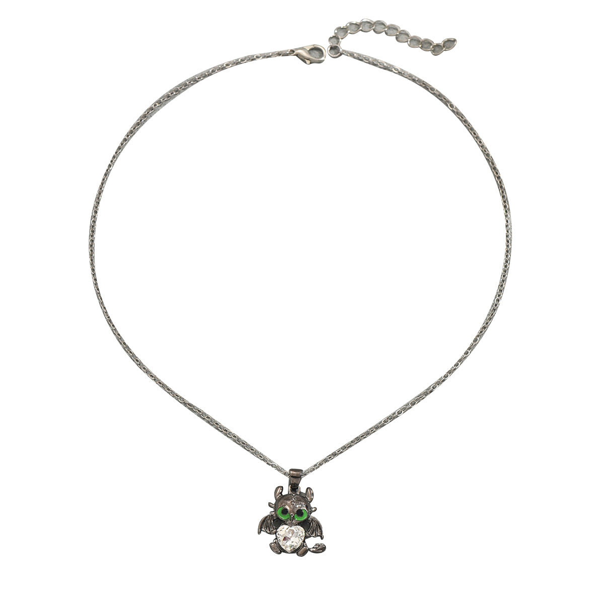 Collana con Ciondolo Bambola Demoniaca in Stile Gotico Scuro con Intarsi in Zircone in Rame, Design Geometrico a Forma di Cuore, Collana Lunga Unisex