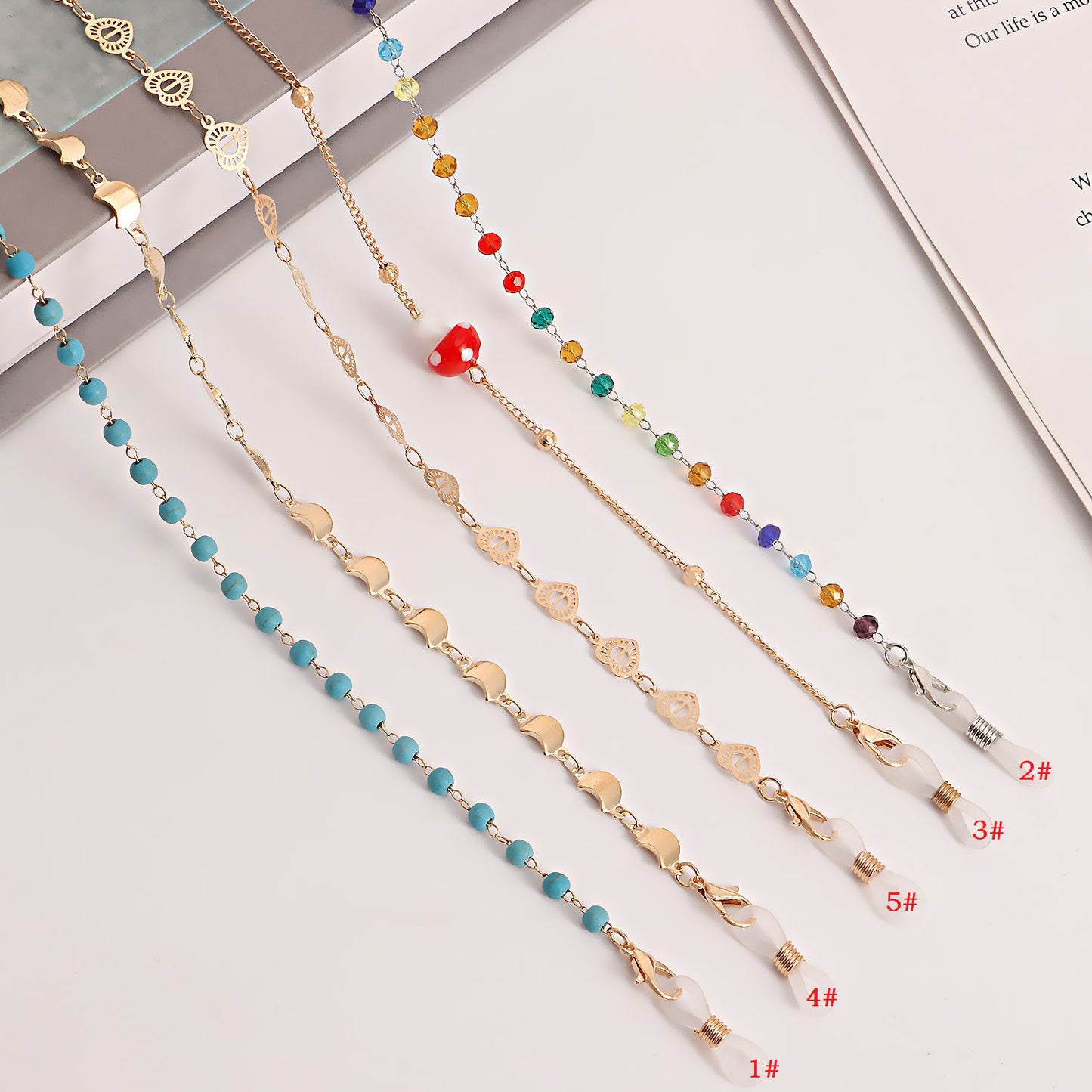 Heart Alloy Glasses Chain Mask Holder Anti-slip Accessory