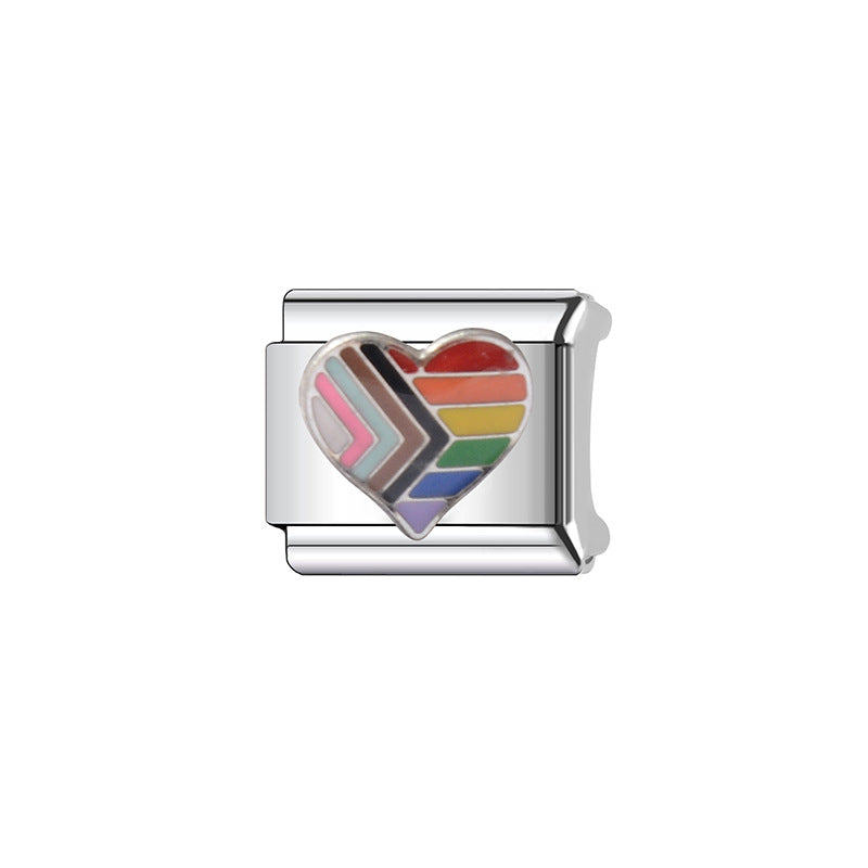 Vintage Sweet Heart Shaped Stainless Steel Plated DIY Charm Bar