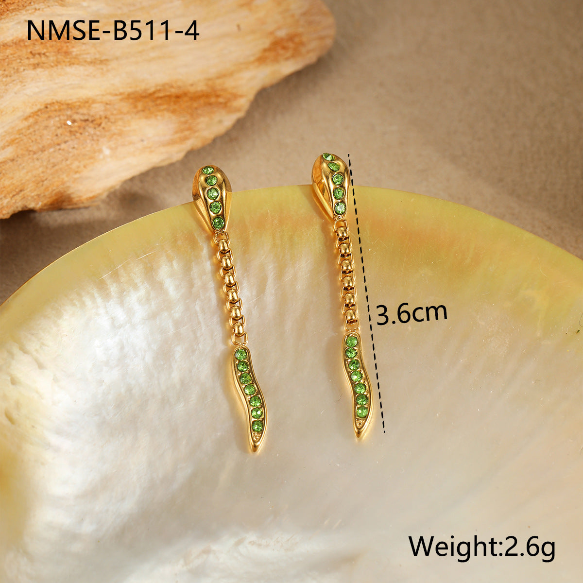 Set di orecchini, bracciale e anello da donna in acciaio al titanio a forma di serpente, placcato e alla moda