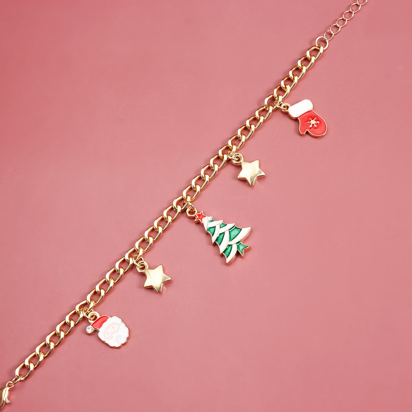 Pulsera de cuerda geométrica con diseño original para mujer con acabado chapado, adorno de campana navideña, regalo de Navidad