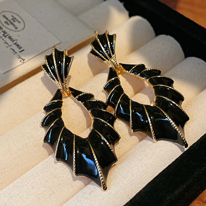 Vintage Geometric Earrings with Gold-Plated Copper Base and Stainless Steel Posts for Women