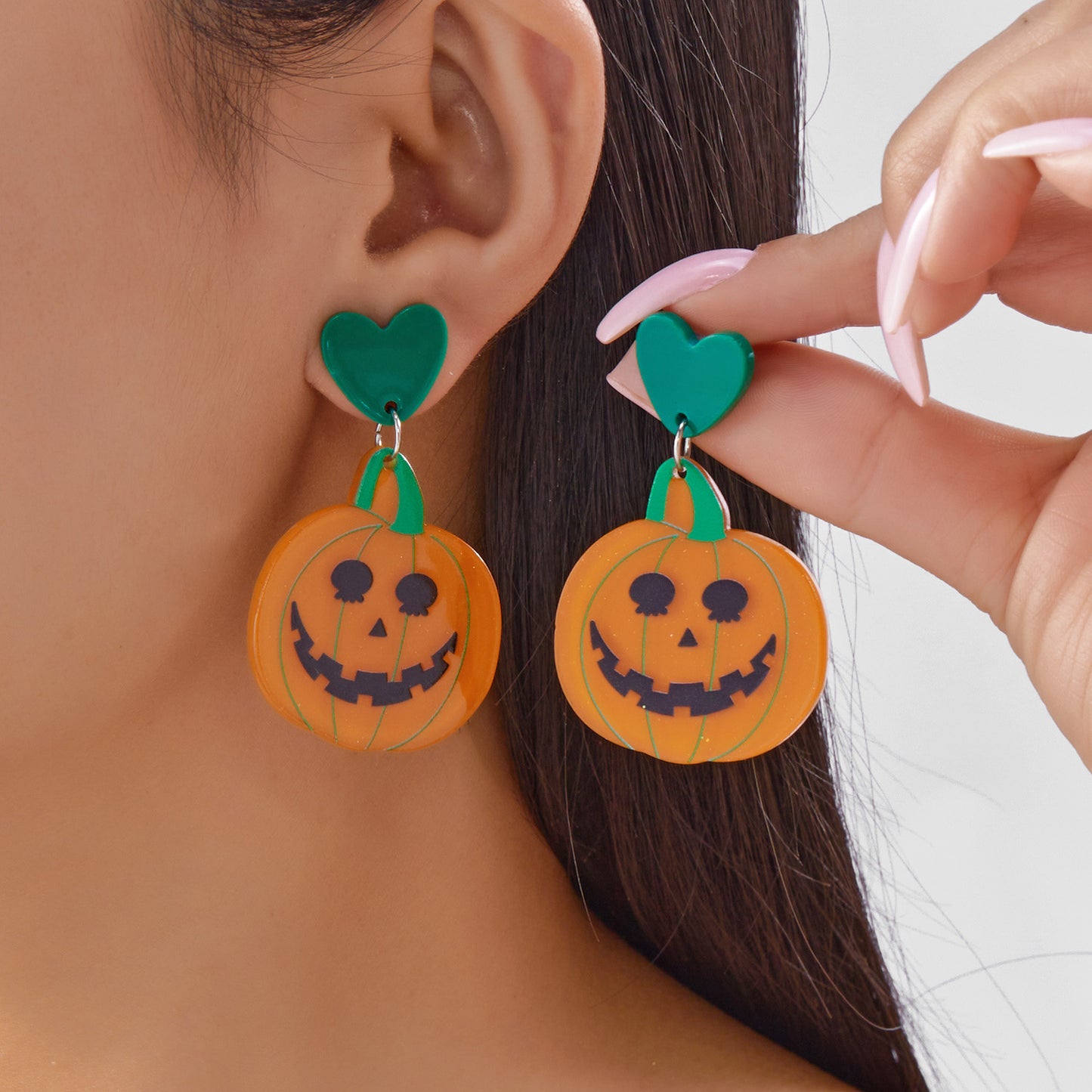 Orecchini Asimmetrici in Acrilico a Tema Halloween con Pipistrello Zucca Ragno Fantasma e Motivo Stampato per Uomo e Donna