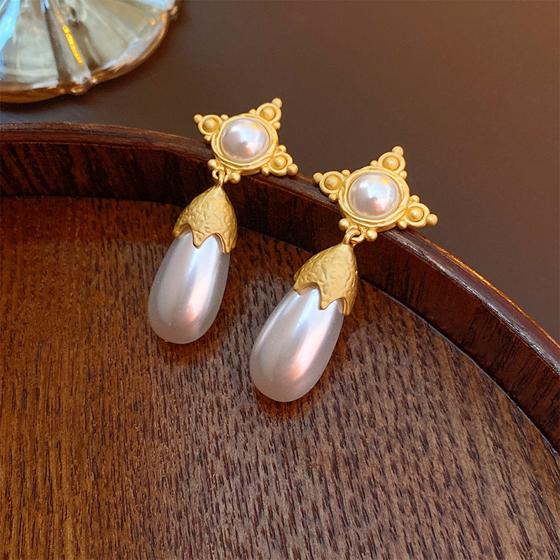 Vintage Geometric Earrings in Copper with Electroplated Finish for Women Minimalist Elegant Fashion Ear Jewelry