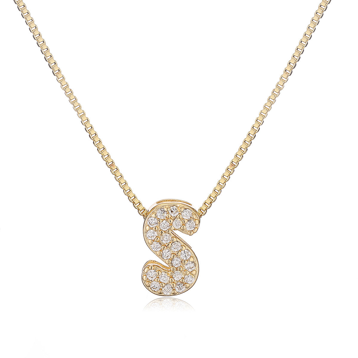 Collar con colgante de cobre minimalista con forma de letra para mujer con baño de oro de 18 quilates, delicada cadena para la clavícula