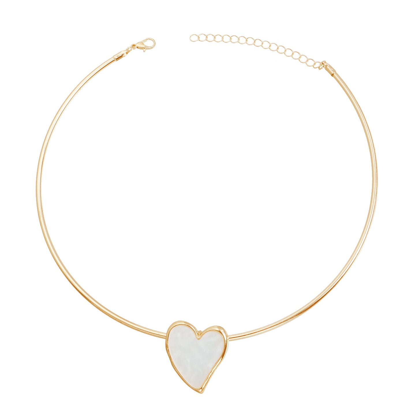 Minimalist Irregular Heart-Shaped Alloy Necklace Set with Plated Finish for Women