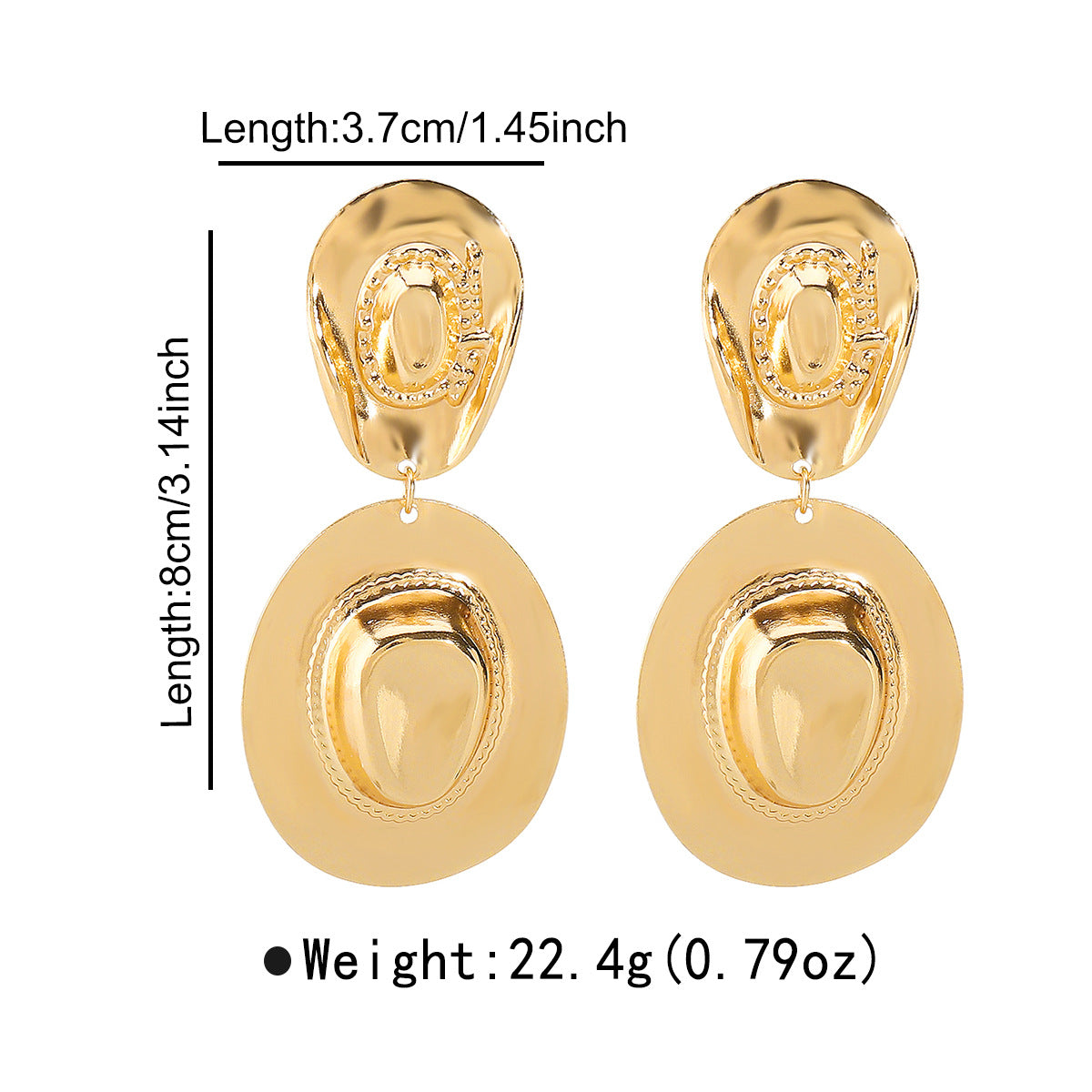 Orecchini Pendenti Geometrici in Metallo Statement da Donna con Finitura Galvanizzata ed Estetica Retrò Vintage