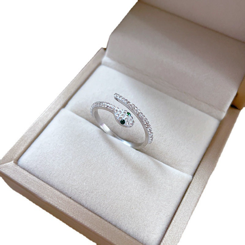 Snake Shape Titanium Steel Polished Minimalist Ring for Unisex