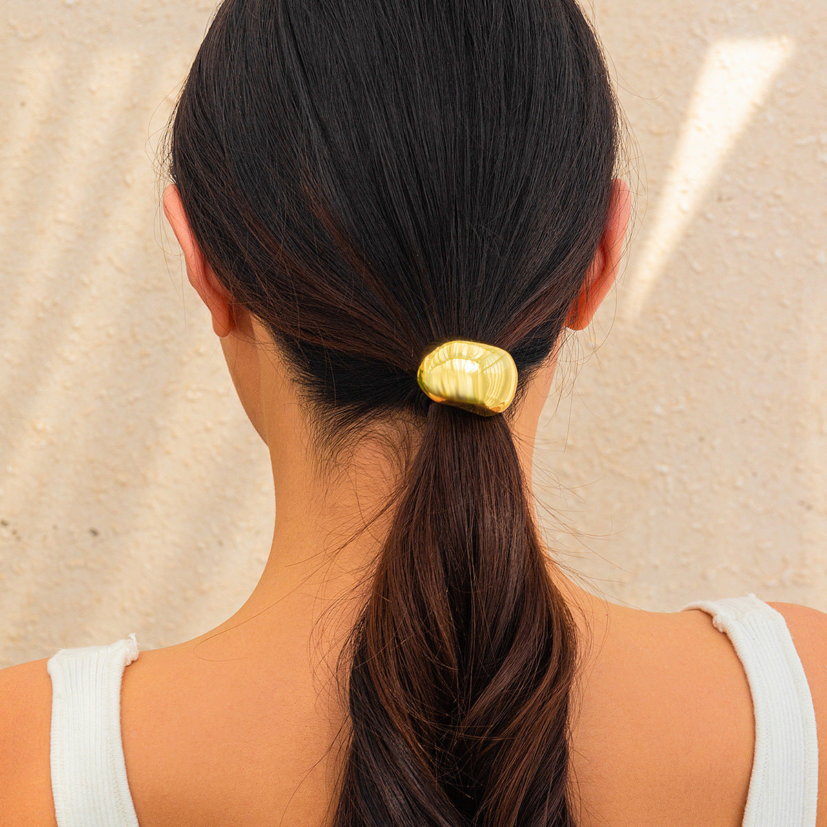 Minimalist Plated Alloy Geometric Folded Hair Clip for Women