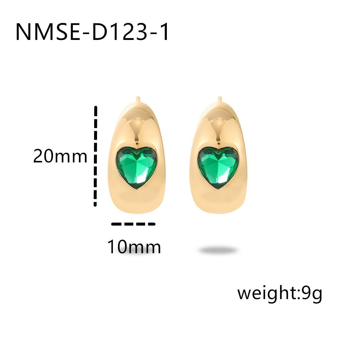 Orecchini a cerchio a forma di cuore in acciaio inossidabile placcato oro 18K con zirconi, stile vintage, da donna