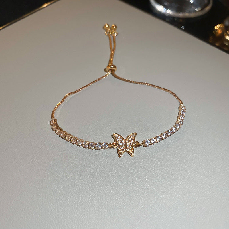 Luxury Elegant Geometric Alloy Plated Bracelet with Cubic Zirconia for Women