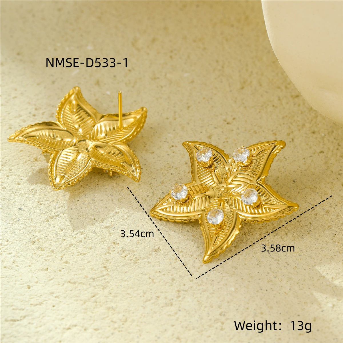 Elegantes Pendientes de Perlas de Acero Inoxidable con Forma Geométrica y Baño de Oro para Mujer