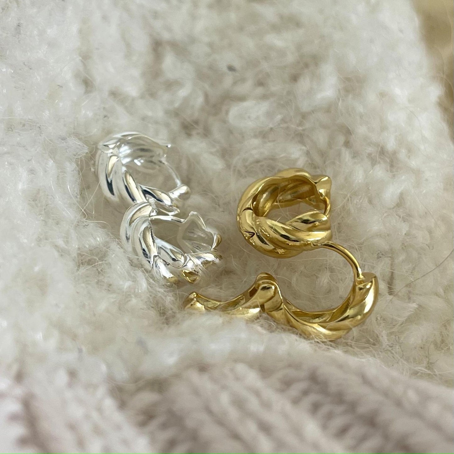 Minimalist Sweet 925 Sterling Silver Plated Geometric Letter Number Twist Rope Earrings for Women