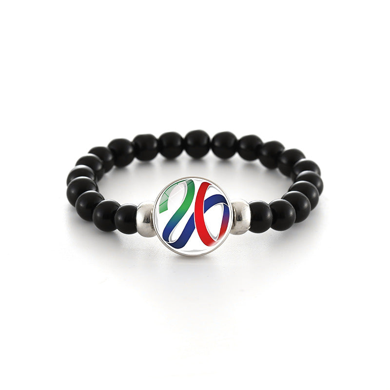 Braccialetto geometrico con perline di cristallo, gioielli alla moda unisex