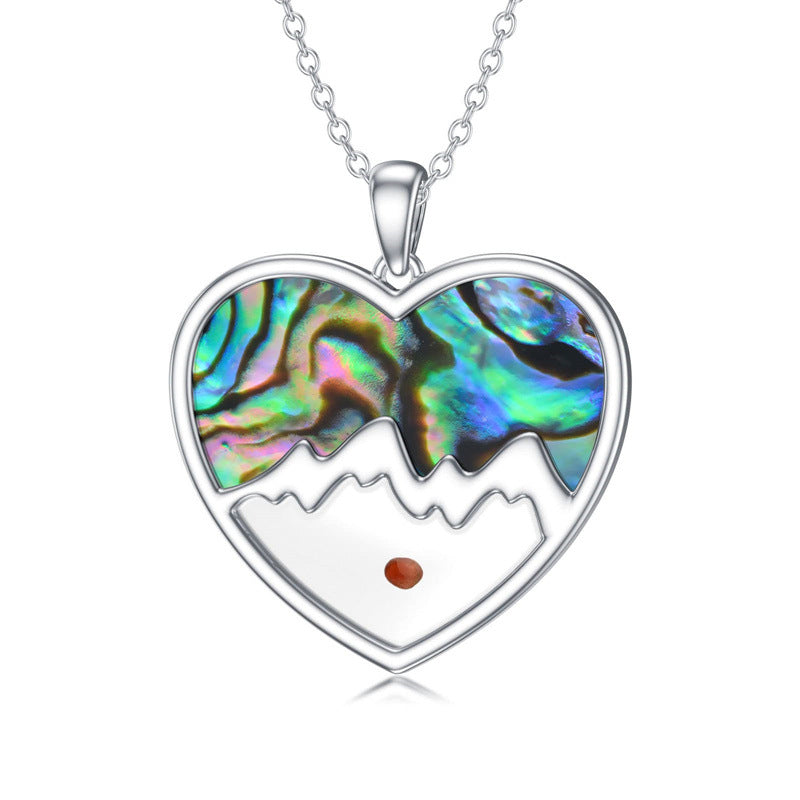 Minimalist Faith Heart-Shaped Stainless Steel Pendant Necklace with Polished Titanium Steel Charm and Geometric Outline
