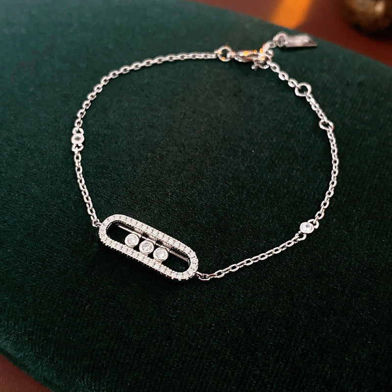Luxury Elegant Geometric Floral Cubic Zirconia Inlay Bracelet for Women