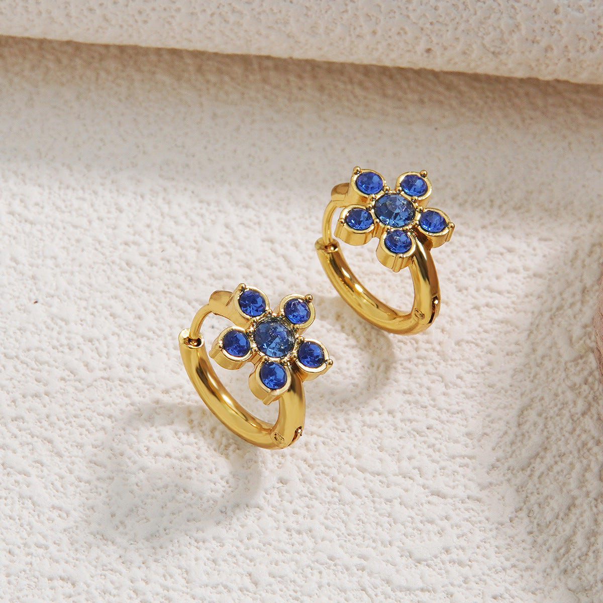 Sweet Floral Plated Stainless Steel Earrings