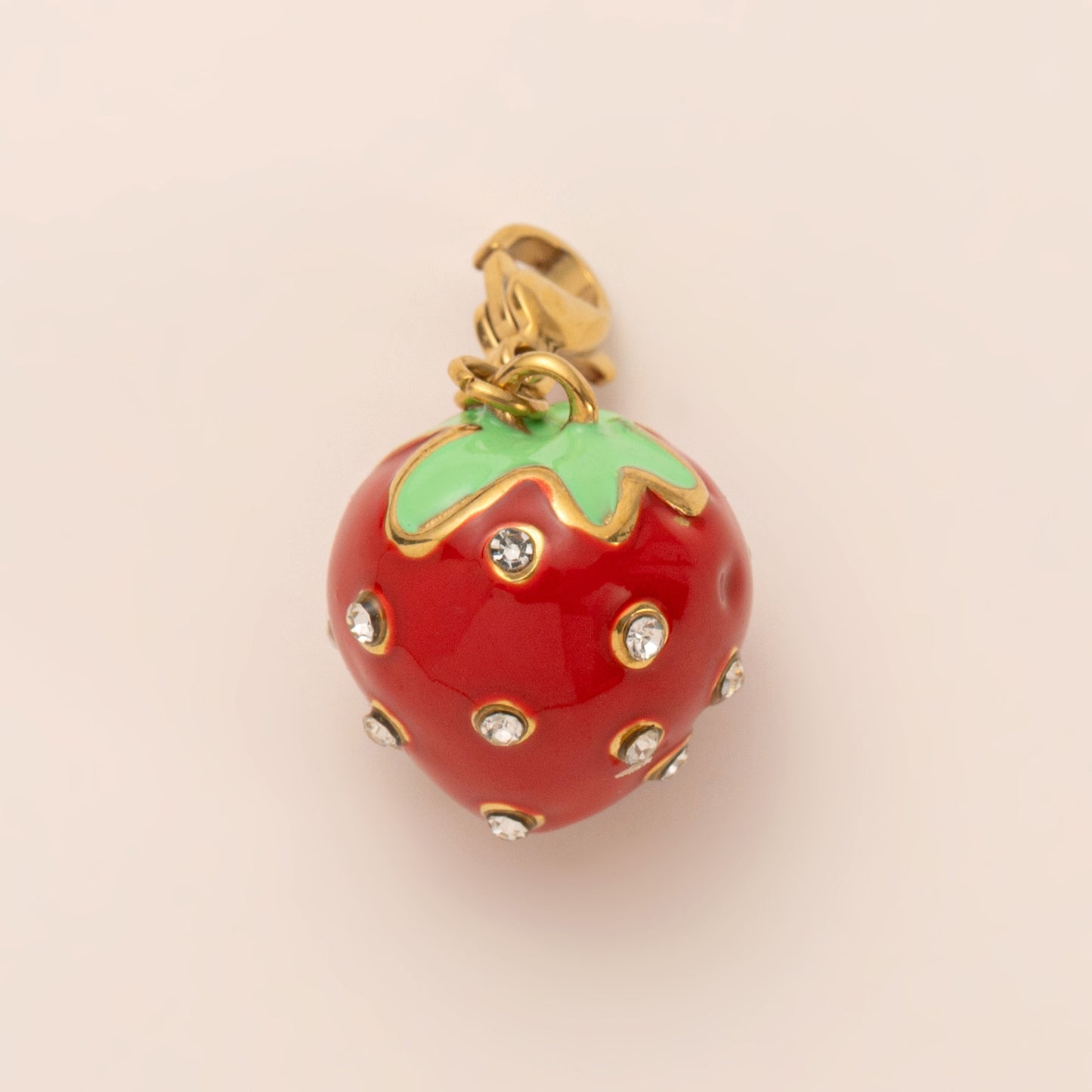 Colorful Cartoon Heart Stainless Steel 18K Gold Plated PVD Charm Bar for Unisex DIY Jewelry Making 9g