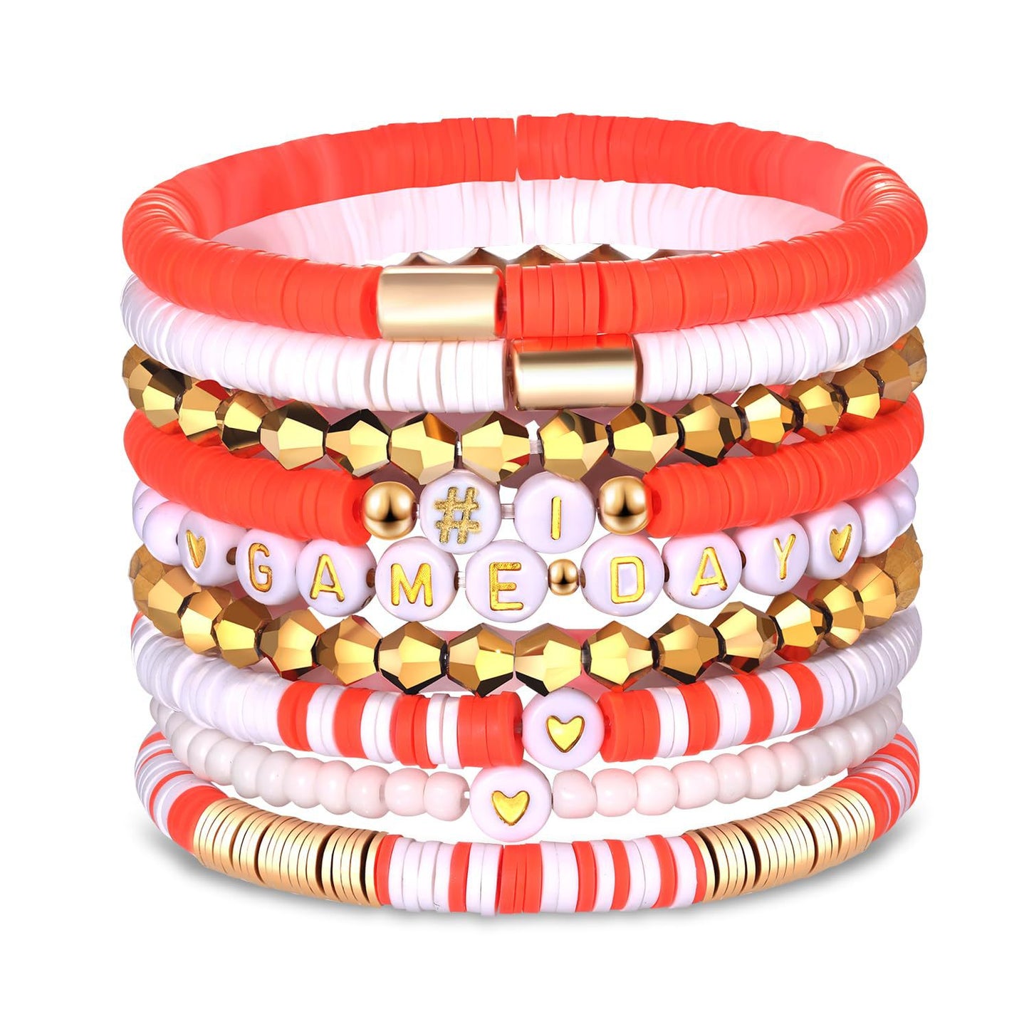 Bohemian Sporty Letter Resin Beaded Stretch Bracelet Unisex