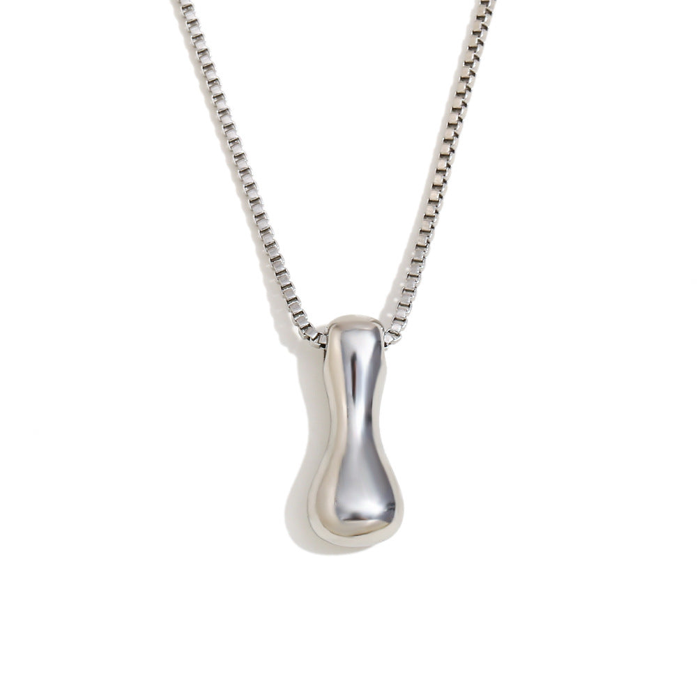Minimalist Fashion Letter Necklace for Women Stainless Steel Pendant with 18K Gold Plating