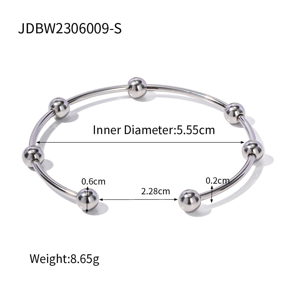 Geometric Stainless Steel Plated Open Cuff Bracelet