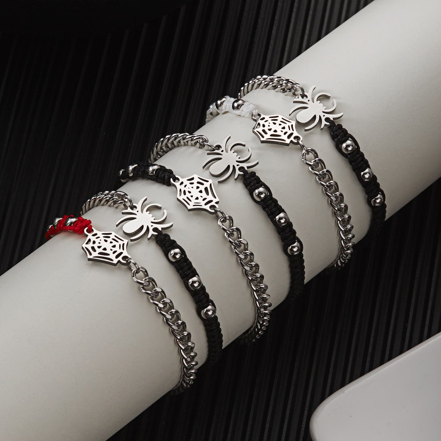 Pulsera de aleación con patrón de telaraña hecha a mano para mujer, estilo bohemio minimalista, pulsera de la amistad ajustable