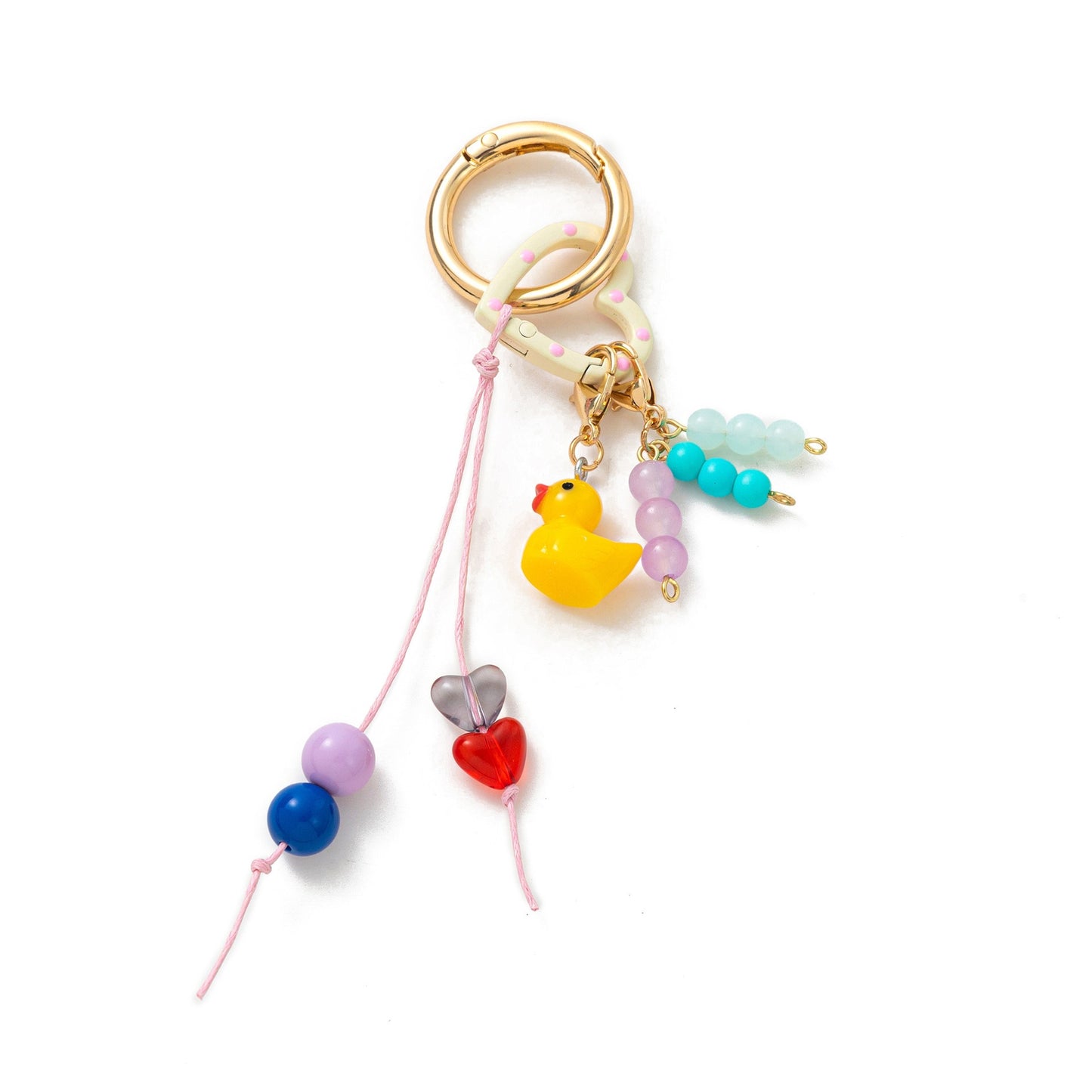 Sweet 18K Gold Plated Brass Floral DIY Charm Bar Bag Pendant Keychain