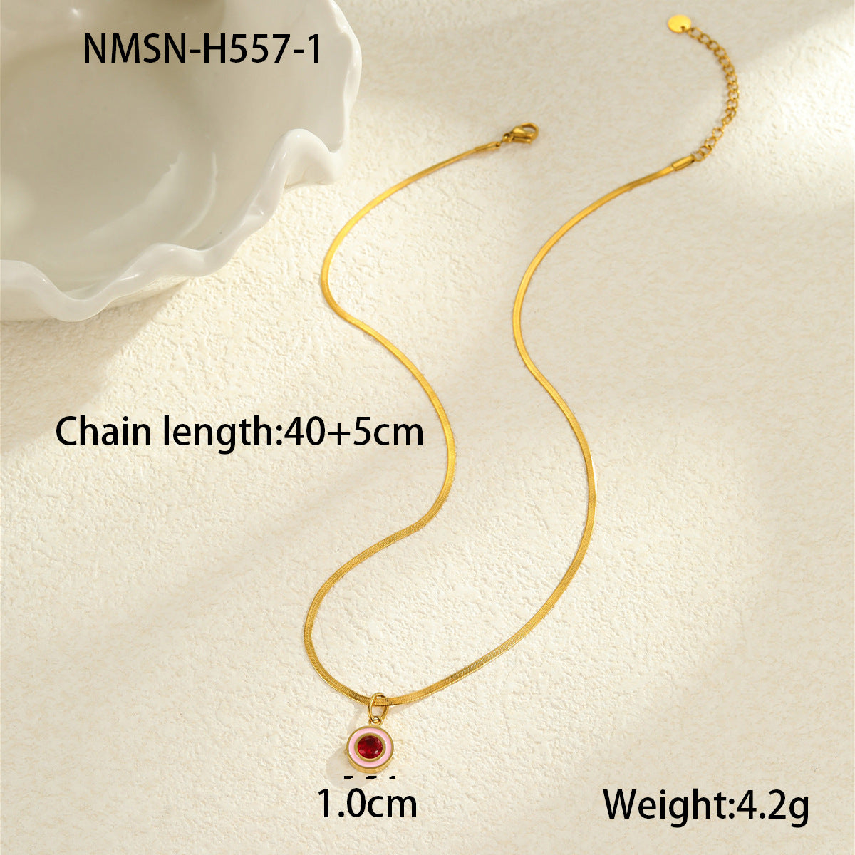 Minimalist Geometric Pendant Necklace in Titanium Steel with 18K Gold Plating for Women