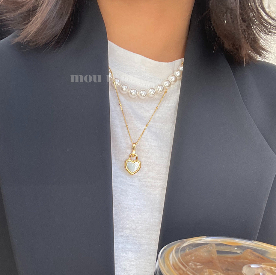 Collana con ciondolo a cuore minimalista in argento sterling 925 placcato oro su catena a serpente